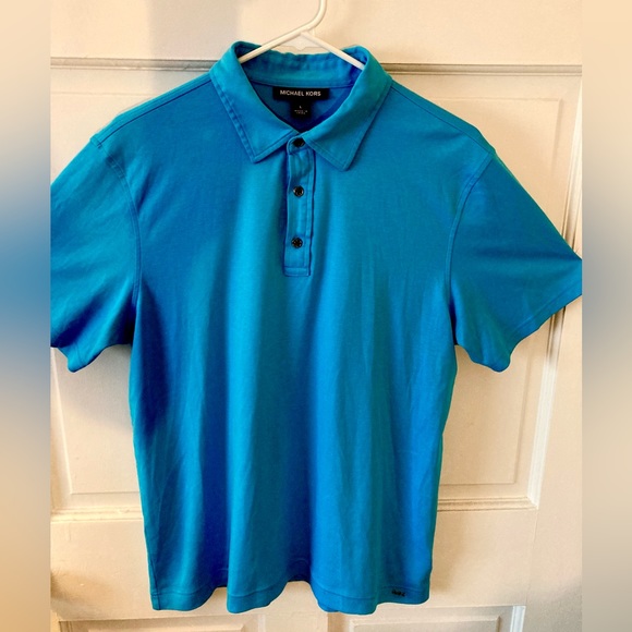 Michael Kors man L Turquoise Polo T Shirt - Picture 4 of 5